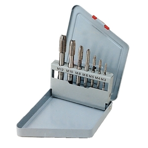 Coffret de 7 tarauds machine courts, droits, HSS