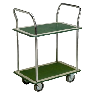 Chariot acier double plateaux