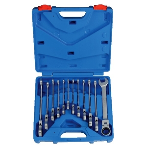 Jeu 12 clés mixtes à cliquet articulés et inclinables