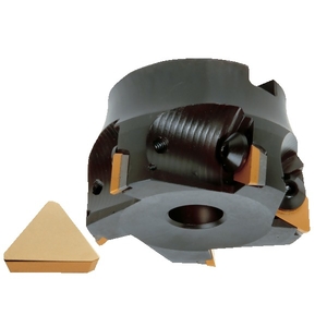 Fraise à surfacer dresser à fixation par bride Ø 50 mm + 10 plaquettes (non revêtues) TPKN1603 PDSR-B PC68M