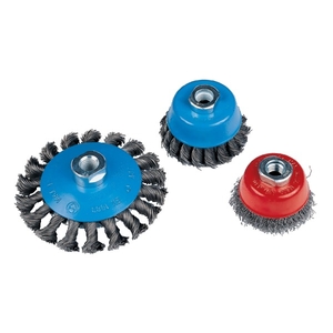 Jeu de 3 brosses à fil acier, Ø 65 et 115 mm