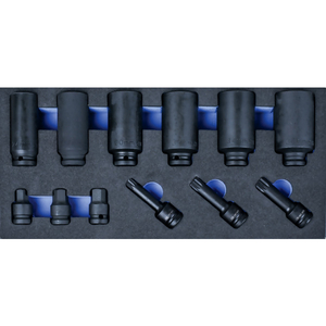 Module mousse 12 pièces ½’’ embouts xzn + 6 pans et douilles 12 pans