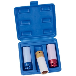 Jeux 3 douilles longues à choc pour jantes aluminium - 1/2"