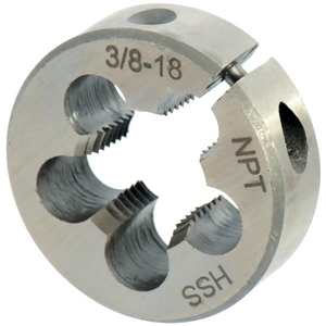 Filières à main ou machine HSS, filetage conique NPT (60°)