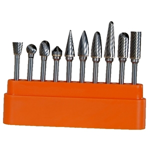 Jeux de 10 fraises limes rotatives carbure monobloc