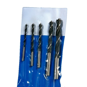 Jeu de 5 forets à bois, queue cylindrique