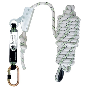 Antichute coulissant sur corde tressée 10 m avec absorbeur d’énergie