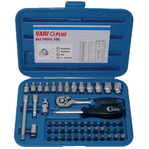 Coffret 55 pièces de 13 douilles 1/4” Vario Plus