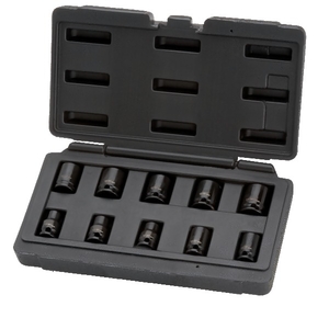 Jeu de 10 douilles à choc 12 pans