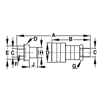 Coupleur mâle - coupleur femelle 3/8" haute capacité