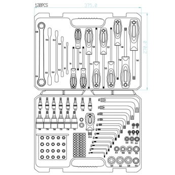 Coffret 120 pièces E Torx