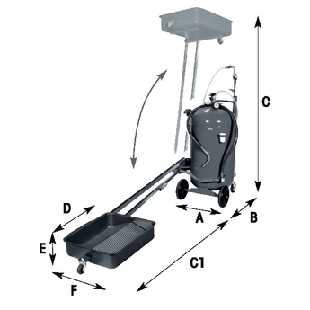 Station pantographe pour vidange moteur par gravité et par succion pour tous les véhicules y compris les poids lourds