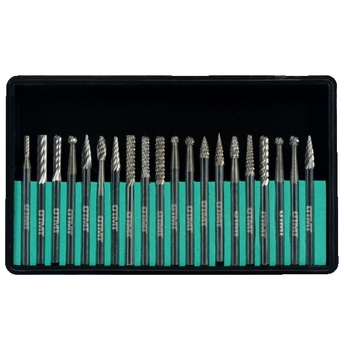 Jeu de 20 fraises limes rotatives carbure monobloc Ø 3 mm