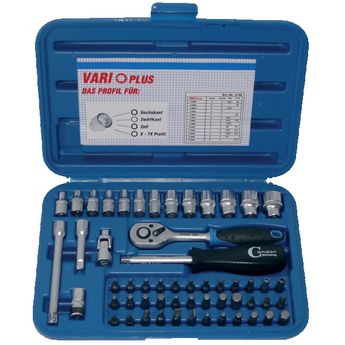 Coffret 55 pièces de 13 douilles 1/4” Vario Plus