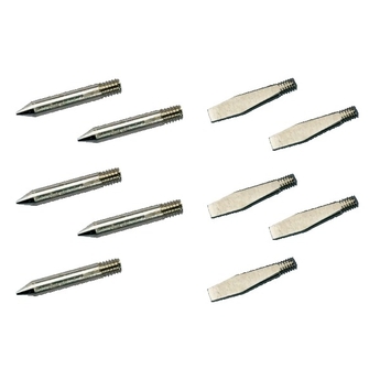 Lot de 10 pannes pour fer à souder ( 5 plates + 5 pointes)
