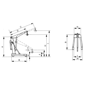 Grues d'atelier fixes 500 - 1000 - 1500 et 2000 kg<br />Modèles simple effet, double effet