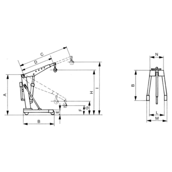 Grues d'atelier fixes 500 - 1000 - 1500 et 2000 kg<br />Modèles simple effet, double effet