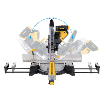 Scie circulaire de 200 mm avec chariot, élargissement de table et piètement<br /><br />